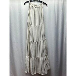 Old Navy Tie Back Maxi Swing Dress M Striped